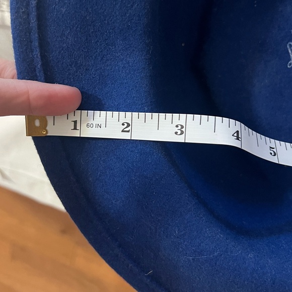 Vintage Lancaster Royal Blue Wool Fedora Hat Feather Accent Made USA Size M - Picture 10 of 12